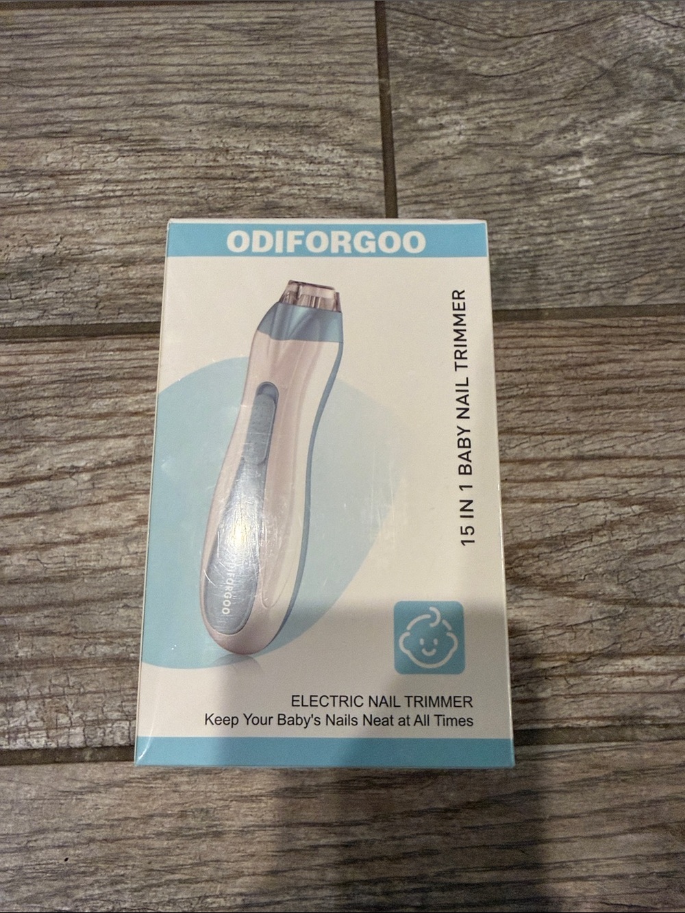 ODIFORG00 Electric Baby Nail Trimmer - White & Light Blue